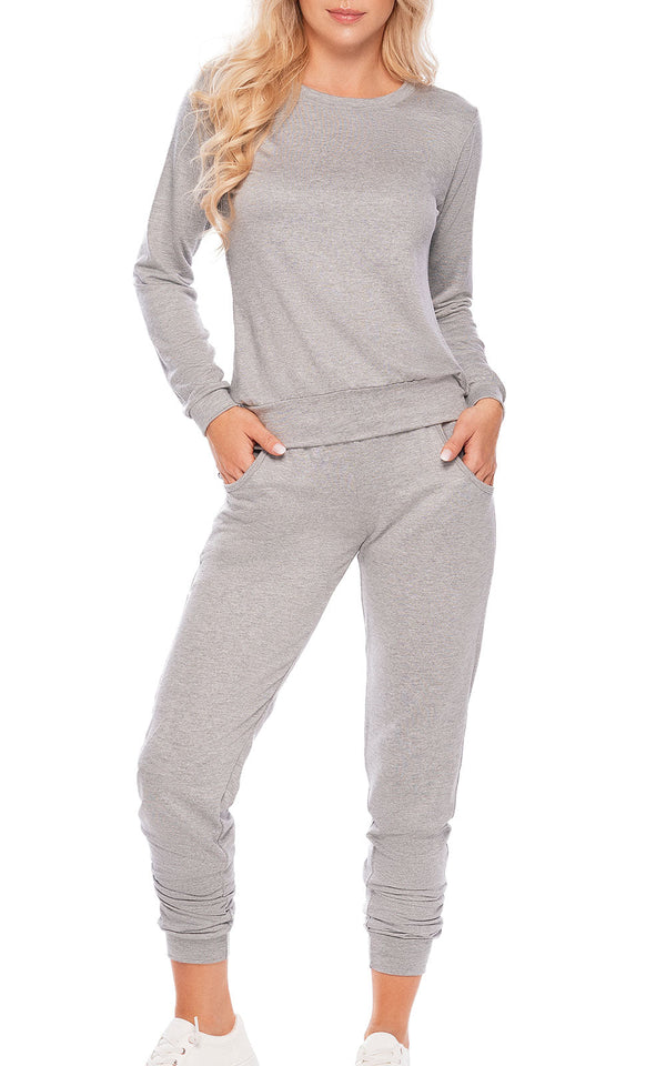 11468  Jogger Manga Larga Dama Gris