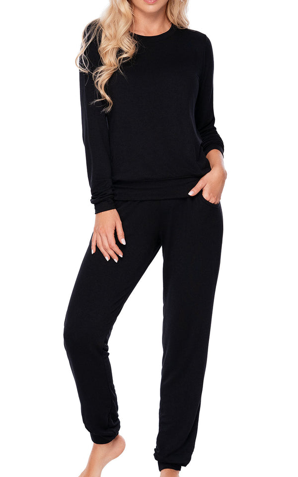 11468  Jogger Manga Larga Dama Negro