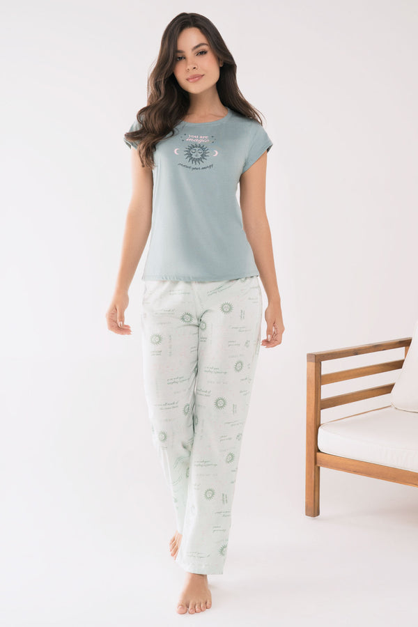 Pijama Pantalón Mujer Verde 23030