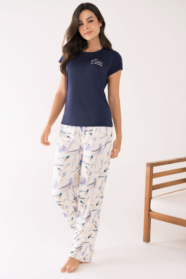 Pijama Pantalón Mujer Azul 23029