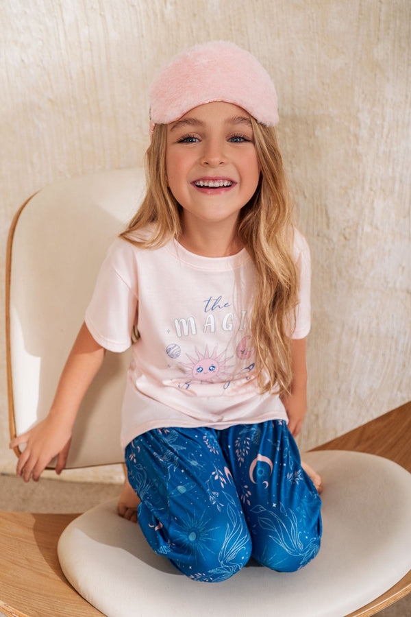 Pijama De Niña Pantalón Palo Rosa 23049