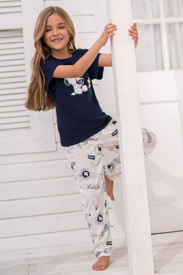 Pijama De Niña Pantalón Azul Oscuro 23081
