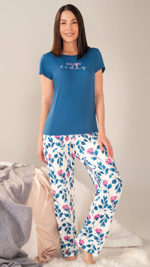 Pijama Pantalón Mujer Azul 23020